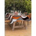 thumbnail image 3 of Outdoor Table Cloth with Umbrella Hole and Zipper, Abstract Stripes Waterproof Rectangle Tablecloth 54"x80", Retro Modern Orange Black Gray Lines Washable Table Cover for Outside Party Patio Picnic, 3 of 8