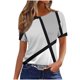 thumbnail image 2 of Puntoco Liquidación de camisetas cortas para mujer Camiseta estampada informal y de moda para mujer con cuello redondo y manga corta, 2 of 4