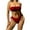 Red, variant on WREESH Womens Bandeau Bikini Sets High Cut Bikini Solid Color Swimwear Two-Piece Slim Swimsuit Bikini Straped Swimsuits Beach Bathing Suit Hot Pink