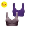thumbnail image 3 of Tnhcen The Gym People Sports Bra Women Plus Size Bras Padded Seamless Sleepwear Yoga Bra Wireless Underwear Women's Bras No Underwire Underwear Womens Underwear, Purple, L, 3 of 3
