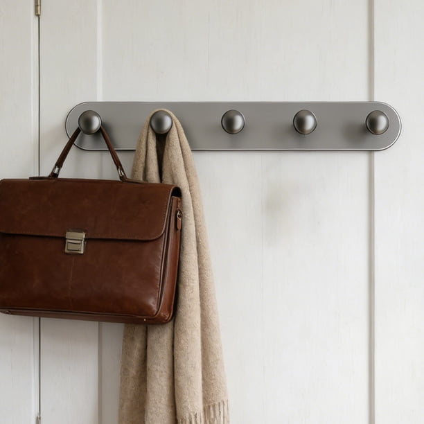 Magnetic Door Hook No Drill Wall Mount Hanger Organizer Storage Rack for Entryway Closet Bedroom 5 Hooks
