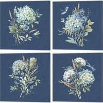 Great Art Now Bohemian Blue A by Lisa Audit 4 Piece Canvas Art Set Each 14"W x 14"H