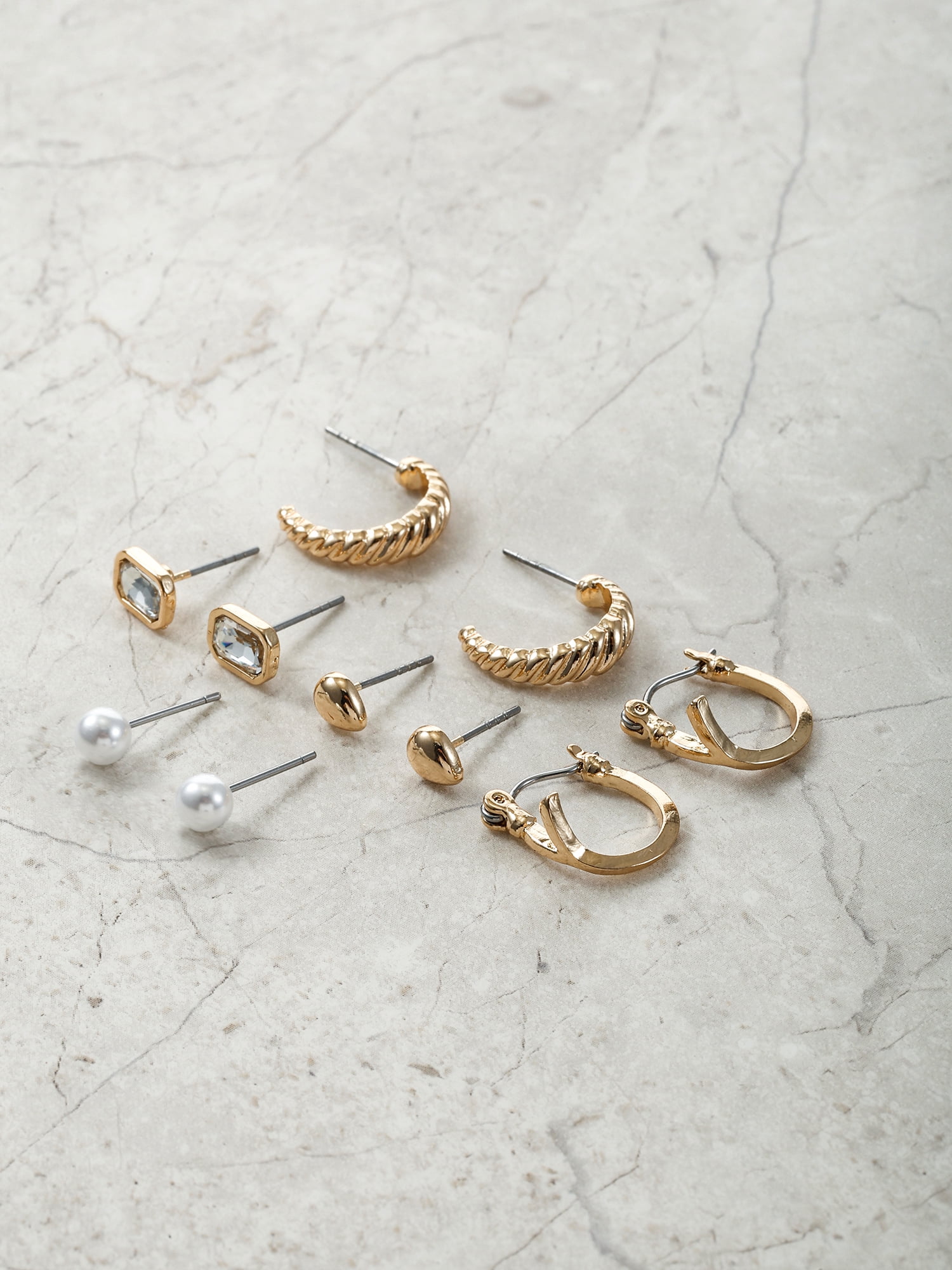 Time and Tru Goldtone Multi Earring Set, 5 Pairs, Initial Y
