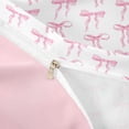 thumbnail image 4 of Meiyoeat Watercolor Bow Duvet Cover Set for Girls Kids, Princess Bowknot Style Bedding Full, Pink White, Pink Reversible, 1 Duvet Cover and 2 Pillowcases (No Comforter), 4 of 6