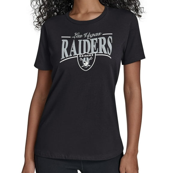 Women's Starter Black Las Vegas Raiders Arch Stripe T-Shirt