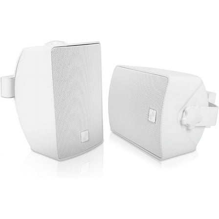 Sound Town Pair of 4.5" Weather-Resistant Surface-Mount Speaker, Indoor/Outdoor, 70V/100V/8ohm, for Home & Commercial Installation, White (TARVOS-4W-PAIR)