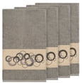 thumbnail image 2 of Authentic Hotel and Spa  Turkish Cotton Circles Embroidered Dark Grey 4-piece Bath Towel Set, 2 of 3