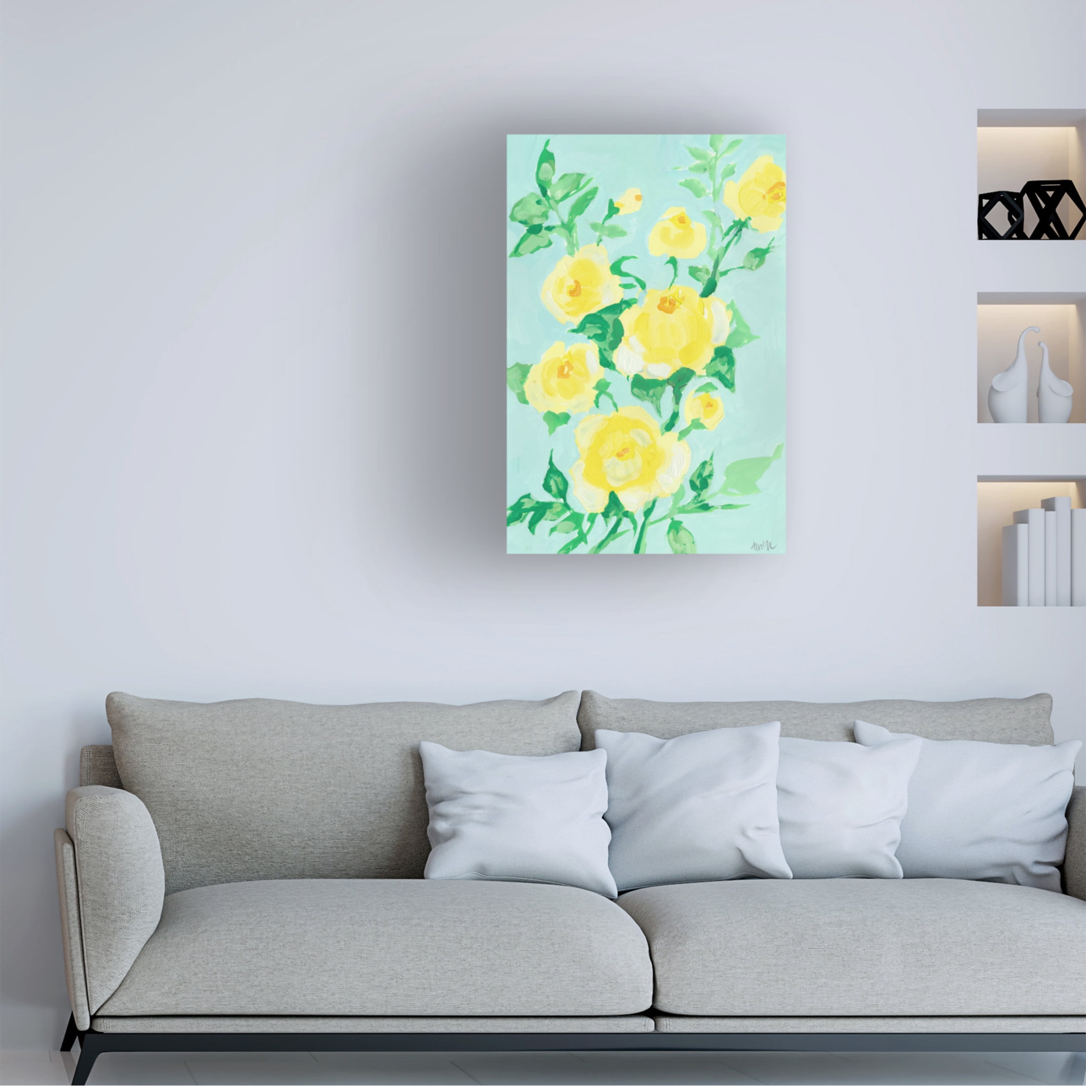 Trademark Fine Art Ania Zwara Lemon Roses Canvas Wall Art