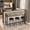 Set C: Black, variant on MEETFAV 4-Piece Bar Table Set with Power Outlet, Industrial Dining Table & 3 Upholstered Stools for Dining Room, Brown