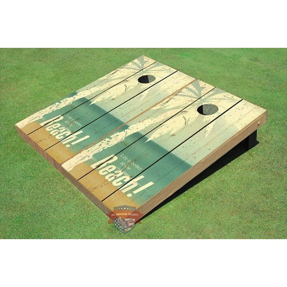 Beach Life #1 Themed Cornhole Boards Bag Toss Set