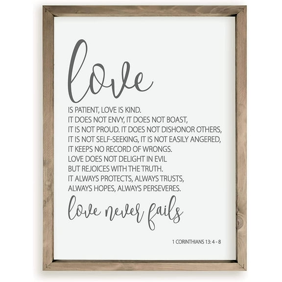 1 Corinthians 13 Love is Patient Love is Kind Wood Farmhouse Wall Sign 12x15