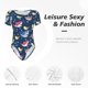 thumbnail image 4 of Balery Colorful Cartoon Shark Body de cuello redondo de manga corta para mujer Tops de manga corta Tops básicos-XX-Large, 4 of 7