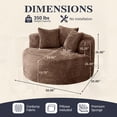 thumbnail image 2 of Sdorens Chaise Lounge Ronde Surdimensionnée, Chaise Longue de Sol Moderne et Paresseuse, Canapé-Lit Rond Confortable, Siège Profond pour Salon, Chambre, Aucun Assemblage, Brun (Doux Velours Côtelé), 2 of 15
