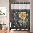 thumbnail image 6 of No Hook Shower Curtain with Built-in Rings - Inspirational Words Sunflower Washable Waterproof Fabric Bathroom Curtains for Hotel,Rentals, Stall 48 X 72 Inch , Farmhouse Vintage Floral, 6 of 8