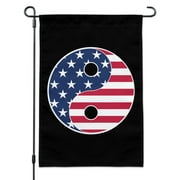 USA Patriotic Yin and Yang American Flag Garden Yard Flag