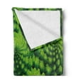 thumbnail image 2 of Nature Soft Flannel Fleece Throw Blanket, Broccoli Kale Mother Earth Herbs Themed Fractal Background Foliage Modern Design, Cozy Plush for Indoor and Outdoor Use, 70" x 90", Lime Green, by Ambesonne, 2 of 5