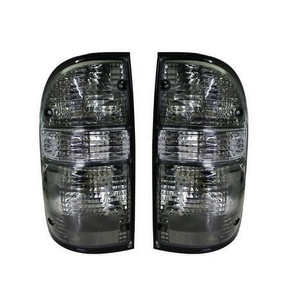 1 Pair Left & Right Tail Lights Assembly Replacement for Toyota Tacoma 2001-2004 Smoked Lens Driver and Passenger Side Rear Brake Lamps 8155004060 8156004060