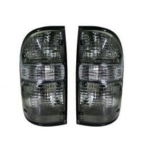 1 Pair Left & Right Tail Lights Assembly Replacement for Toyota Tacoma 2001-2004 Smoked Lens Driver and Passenger Side Rear Brake Lamps 8155004060 8156004060