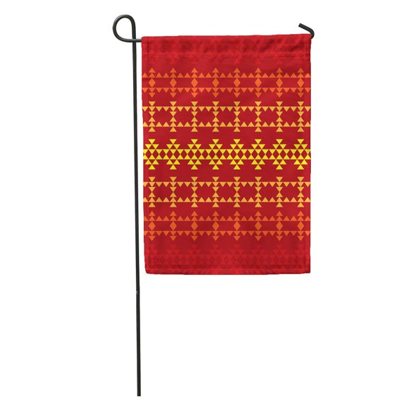 SIDONKU Orange Southwest Southwestern Pattern Geometric Red Tribal Aboriginal Artistic Bright Garden Flag Decorative Flag House Banner 12x18 inch