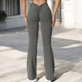 thumbnail image 5 of Women's High Waist Flare Leg Pants with Stretch Fabric - X Large, Gray, 5 of 7