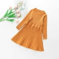 thumbnail image 2 of Povozer Girls Sweater Dress Long Sleeve Knit A Line Casual Winter Dresses(Brown,18-24M), 2 of 6