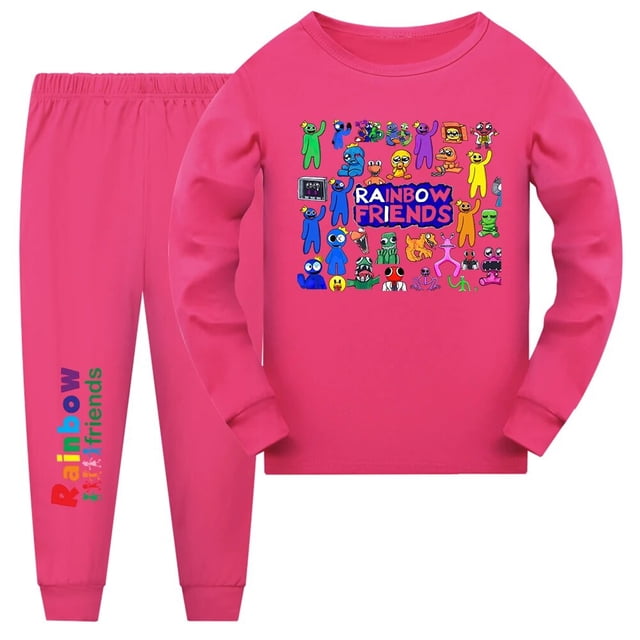 Pijamas de manga larga BANYUO para niños y niñas ropa de dormir estampado arcoíris Navidad 2023