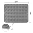 thumbnail image 2 of Tapete de silicona grande de 40x30 cm para secar platos, ideal para encimeras y objetos calientes, apto para uso alimentario. Gris, 2 of 9