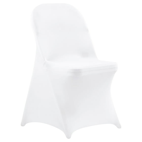 KFFKFF 150 Pcs White Chair Covers, Polyester Spandex Stretch Slipcovers for Weddings, Parties, Dining, and Banquets, Designed for Chairs Measuring up to 17.72 x 18.11 x 30.31 Inches