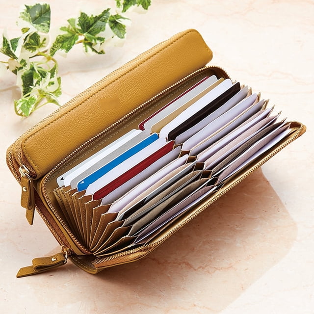 Brenice Femmes 24 Porte-Cartes Portefeuille Long Sac à Main Porte-Monnaie Sac à Main