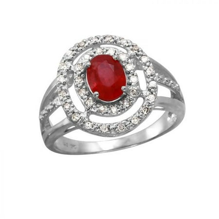 Foreli 1.17 CTW Ruby And Diamond 10k White Gold Ring