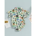thumbnail image 4 of Wassery Newborn Baby Girls Summer Jumpsuit 3 6 12 18 Months Infant Girls  Animal Print Short Sleeve Lapel Romper Shirts Casual Party Streetwear, 4 of 8