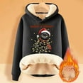 thumbnail image 2 of Women's Christmas Hoodies Thick Cat Print Long Sleeve Hooded Sweatshirts Xmas Holiday Cute Long Sleeve Loose Pullover Tops Winter Y2k Clothes, 2 of 4