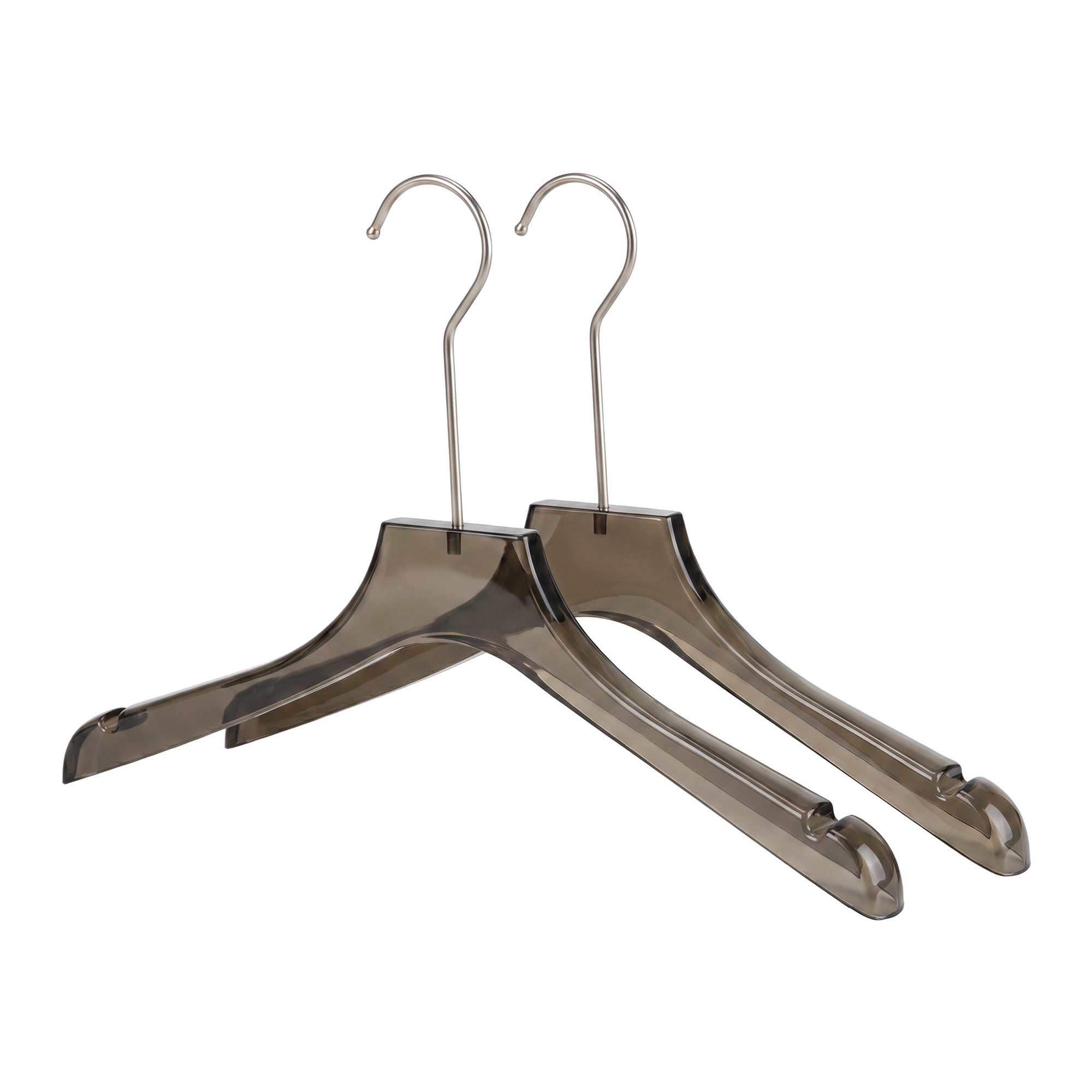 Unique Bargains Acrylic Suit Hangers Set of 2 with Non-Slip Notches 15"x0.8" Grey A
