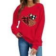 thumbnail image 4 of Craaazy Women's Round Neck Love Heart Graphic Long Sleeve Valentines Shirts Gifts, 4 of 6