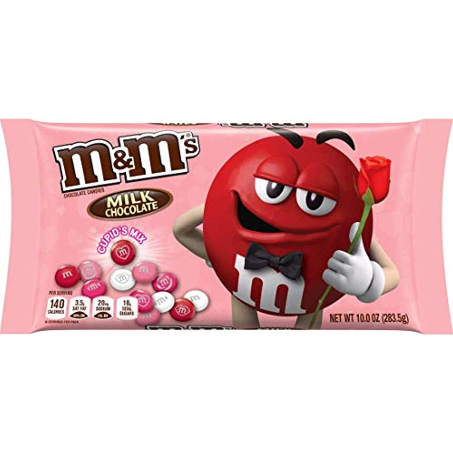 M&Ms Solid Milk Chocolate Valentines Day Candy Cupids Mix 10 Ounces