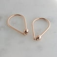 thumbnail image 4 of 12mm 20 GA 14K Gold Filled Hypoallergenic Lightweight Wire Upside Down Teardrop Dangle Threader Huggie Hoops for Women (12mm | 1 Bead, 14K Rose Gold Filled | 20 GA), 4 of 8