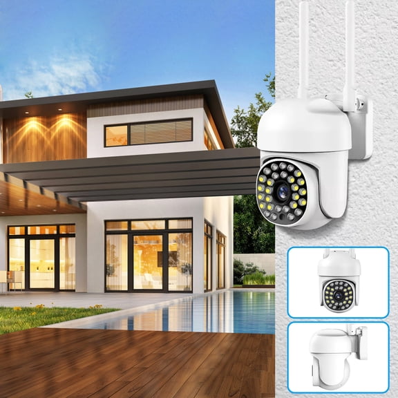 AZXY Security Cameras Wireless Wifi,Outdoor Security Cameras,1080p Hd Night Vision Surveillance Camera Waterproof,Battery 360 Smart Camera Outdoor with Monitor for Home