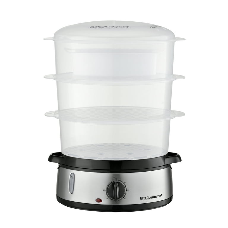 Elite Gourmet 9 Quart Stainless Steel 3 Tier Food Steamer