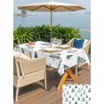 thumbnail image 4 of Outdoor Tablecloth with Umbrella Hole and Zipper, Christmas Tree Rectangle Table Cloth 54x80 Inch Waterproof Tablecloth, Xmas Green Cartoon Tree Snowflakes Farmhouse Picnic Table Cover for Patio, 4 of 7