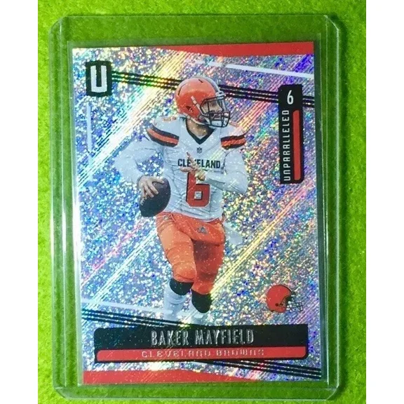BAKER MAYFIELD PRIZM CARD JERSEY #6 REFRACTOR BROWNS 2019 Unparalleled