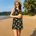 thumbnail image 3 of Goofa Christmas Gold Deers for Summer Dresses for Women – Beach Floral Sundress, Casual Pockets Boho Tank Dress for Hot Days, 3 of 7