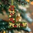 thumbnail image 5 of Adornos navideños personalizados para el árbol | Colgantes con monograma de 26 letras y diseño de gorro de Papá Noel, 5 of 5