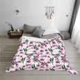 thumbnail image 6 of KLL Orchids Flowers Print Fleece Throw Blanket, Horizontal Fleece Bedding Cute Soft Blankets Comfy Fleece Flannel Plush Home Decor for Couch & Bed -40"x30", 6 of 9