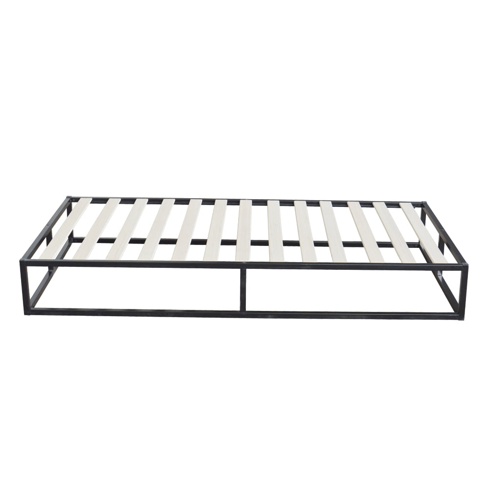 Kepooman Basic Iron Bed Frame, Tall Heavy-Duty Steel Slats, Twin Size, Black Kepooman Basic Iron Bed Frame, Tall Heavy-Duty Steel Slats, Twin Size, Black