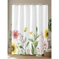 thumbnail image 4 of Pastoral Sunflower Shower Curtain, Farmhouse Flowers Leaves Plants Waterproof Shower Curtain Set with 12 Hooks Lightweight Washable Fabric Shower Curtains for Bathroom 72x78 Inches, 4 of 6