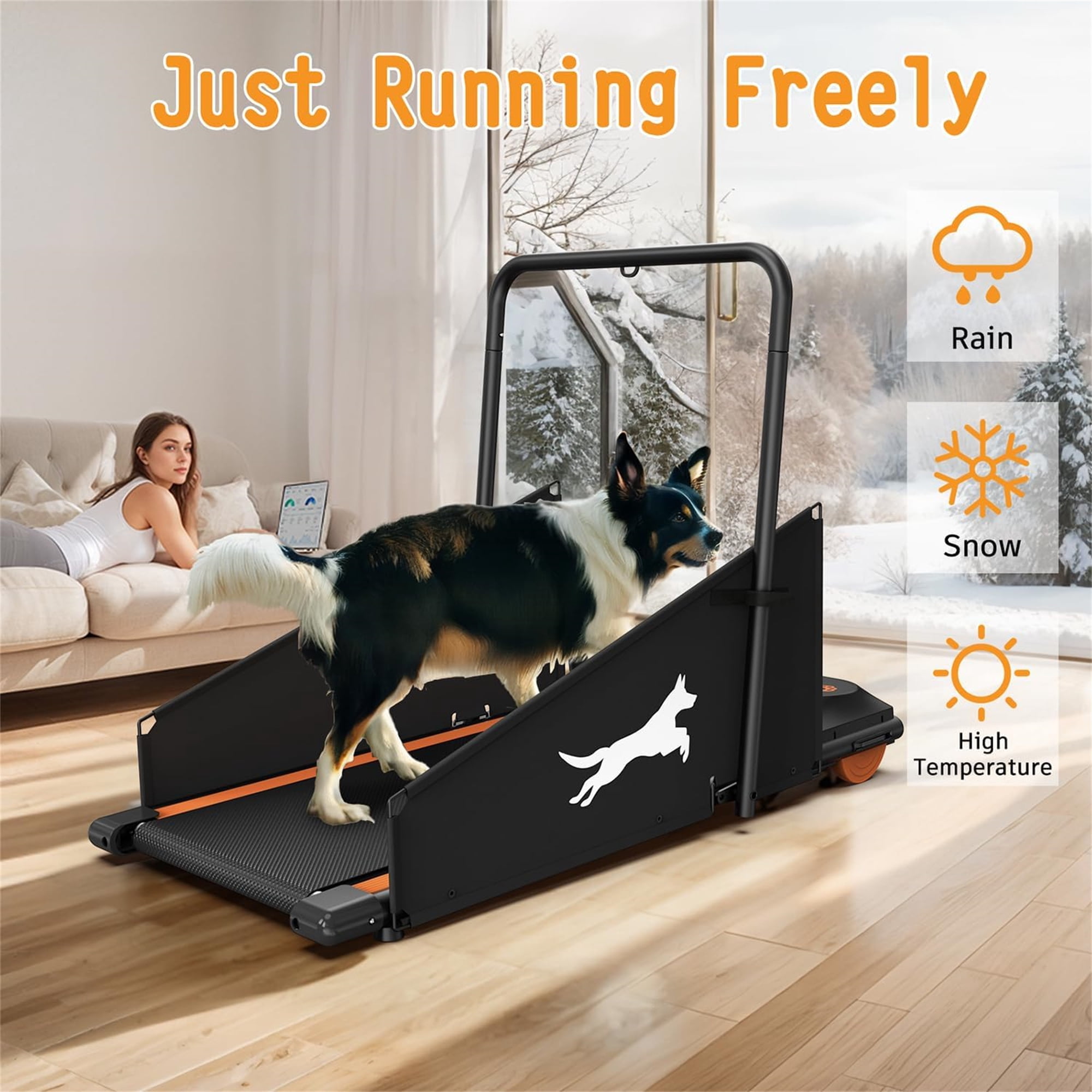 Aukfa Dog Treadmill for Small and Medium Dogs, Indoor Pet Running Machine with Remote Control, Black