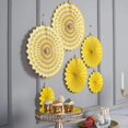 thumbnail image 6 of Efavormart Set of 6 Yellow Paper Fan Decorations Paper Pinwheels Wall Hanging Decorations Kit - 8" | 12" | 16", 6 of 11