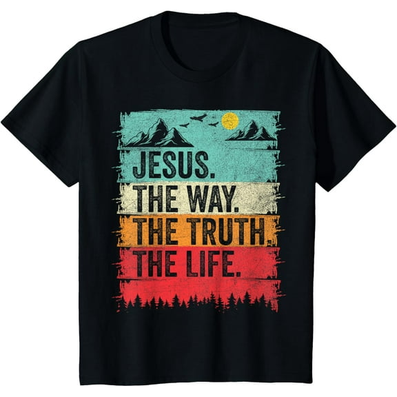Jesus The Way Truth Life Boys Kids Christian Worship T-Shirt