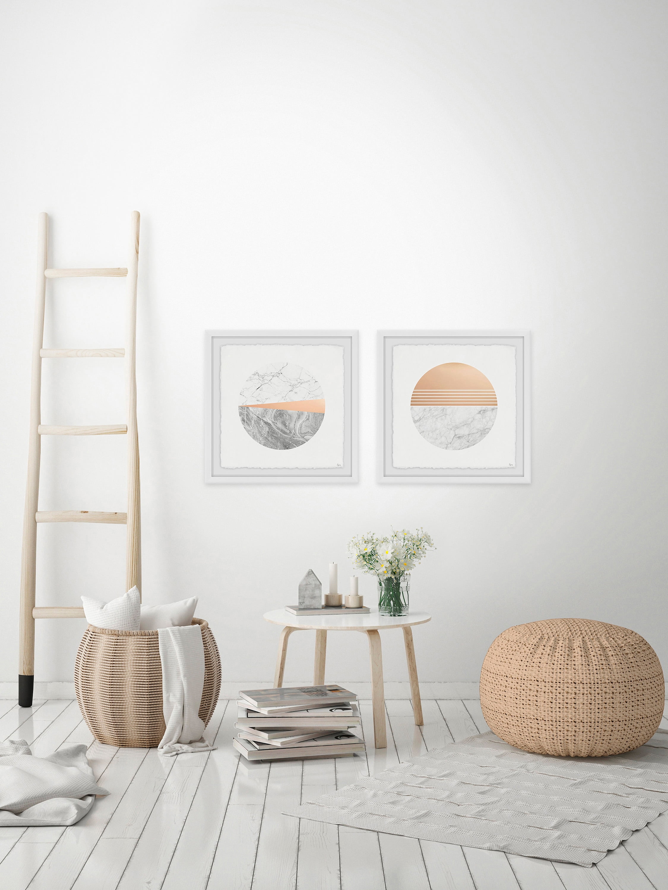 Marble Finish Diptych, Art Prints, 36.00" x 1.50"