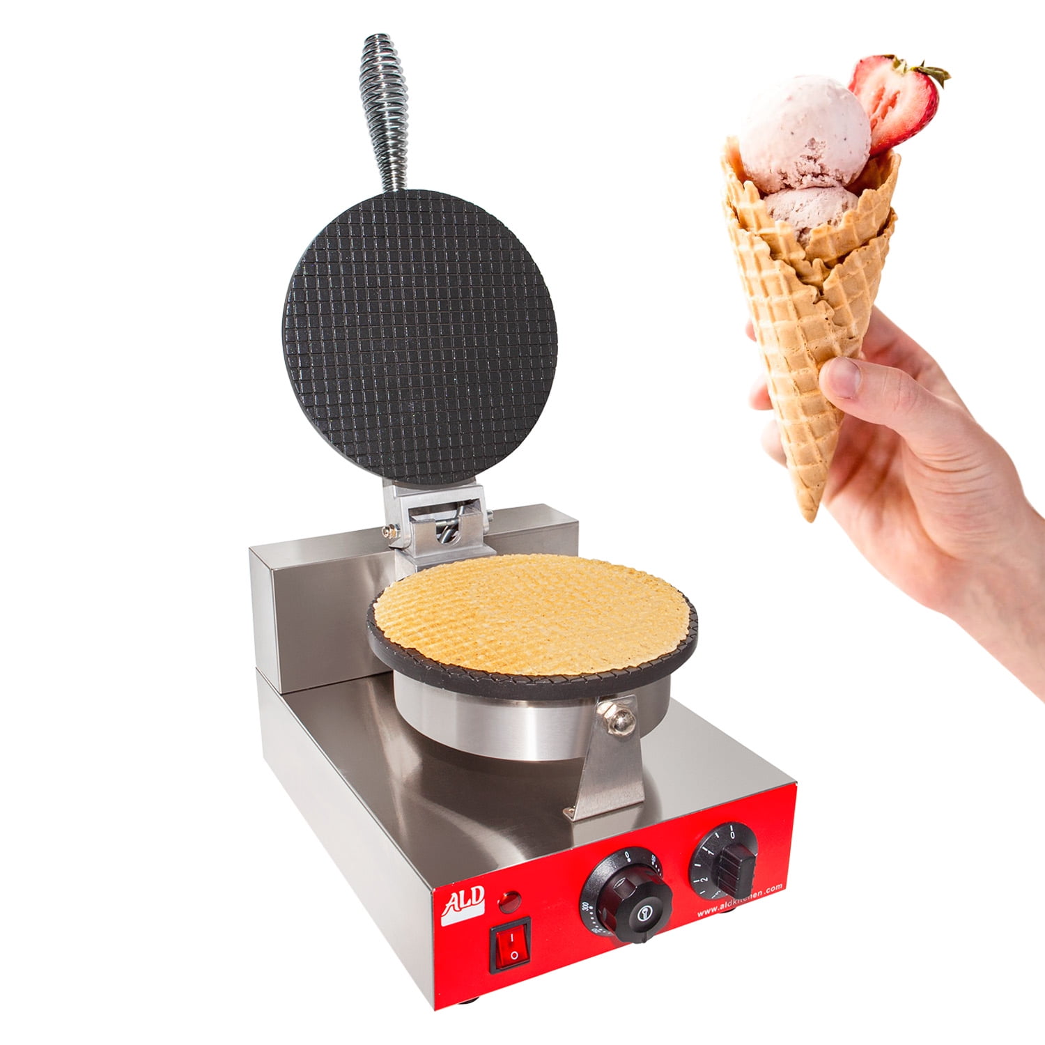 220V Commercial Ice Cream Cone Machine Electric Waffle Maker Dual Baker 110V 220V Commercial Ice Cream Cone Machine Electric Waffle Maker Dual Baker 110V